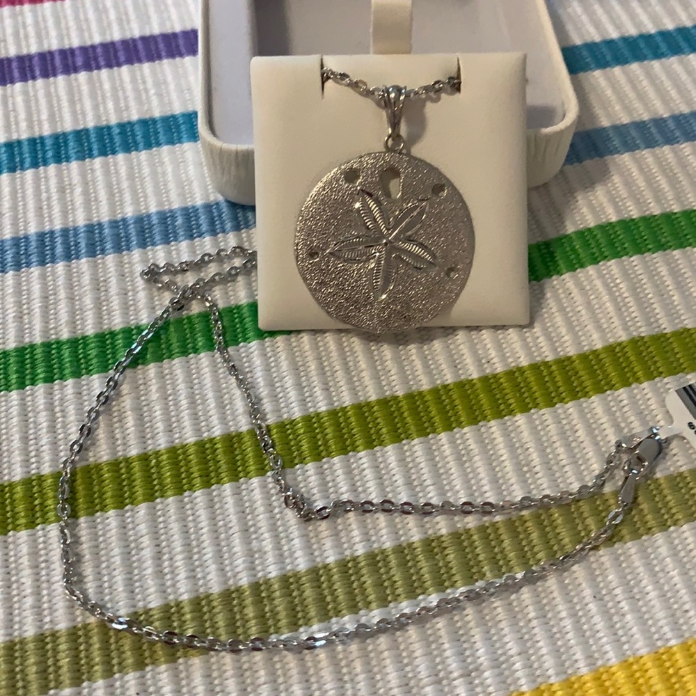 Silver sand Dollar pendent
